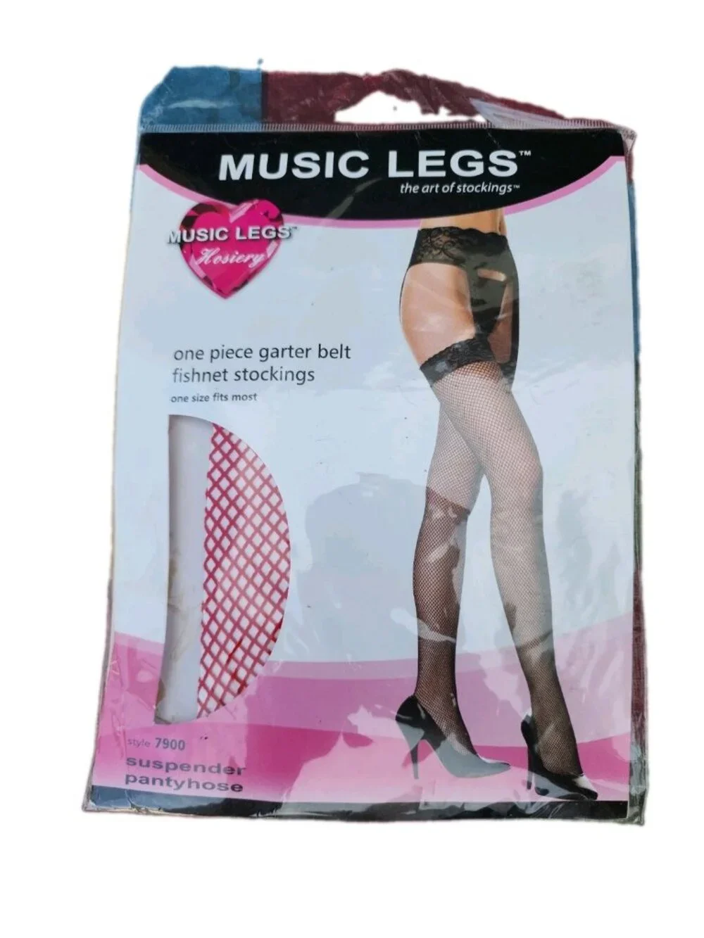 Music Legs Hosiery OnePiece Garter Belt Red Fishnet Stockings Suspender Pantyhos